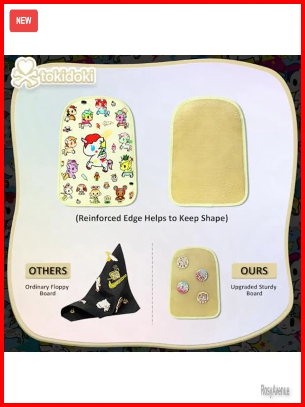 tokidoki Ita Backpack with 4 Unicorno Brooch Pins, Clear Window Display, Anime